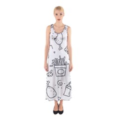 Set Chalk Out Scribble Collection Sleeveless Maxi Dress by Ravend