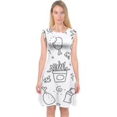 Set Chalk Out Scribble Collection Capsleeve Midi Dress by Ravend