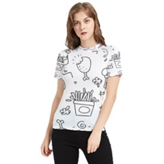 Set Chalk Out Scribble Collection Women s Short Sleeve Rash Guard by Ravend