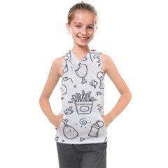 Set Chalk Out Scribble Collection Kids  Sleeveless Hoodie by Ravend