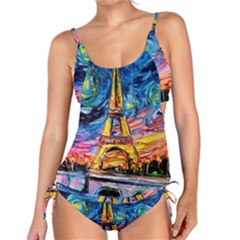 Eiffel Tower Starry Night Print Van Gogh Tankini Set by Modalart