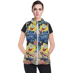 Art Cartoon Starry Night Van Gogh Women s Puffer Vest by Modalart