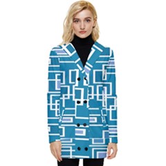 Geometric Rectangle Shape Linear Button Up Hooded Coat  by Pakjumat