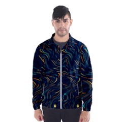 Colorful Abstract Pattern Creative Colorful Line Linear Background Men s Windbreaker by Pakjumat