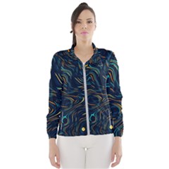 Colorful Abstract Pattern Creative Colorful Line Linear Background Women s Windbreaker by Pakjumat