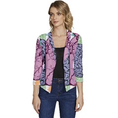 Brain Heart Balance Emotion Women s Casual 3/4 Sleeve Spring Jacket by Maspions