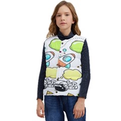 Sketch Cartoon Space Set Kid s Button Up Puffer Vest	 by Hannah976