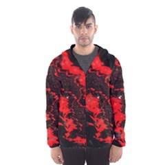 Red Black Fractal Mandelbrot Art Wallpaper Men s Hooded Windbreaker by Hannah976