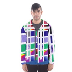 Color Graffiti Pattern Geometric Men s Hooded Windbreaker by Hannah976