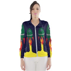 Rocket Halftone Astrology Astronaut Women s Windbreaker by Sarkoni