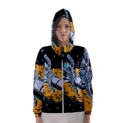 Astronaut Planet Space Science Women s Hooded Windbreaker by Sarkoni