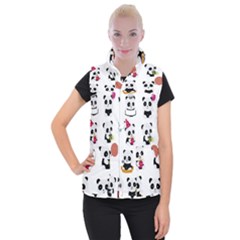 Playing Pandas Cartoons Women s Button Up Vest by Apen