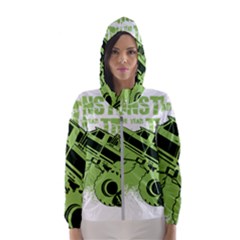 Monster Truck Illustration Green Car Women s Hooded Windbreaker by Sarkoni