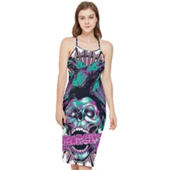 Anarchy Skull And Birds Bodycon Cross Back Summer Dress by Sarkoni