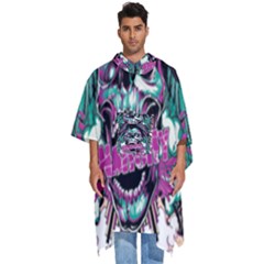 Anarchy Skull And Birds Men s Hooded Rain Ponchos by Sarkoni