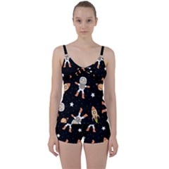 Astronaut Space Rockets Spaceman Tie Front Two Piece Tankini by Ravend