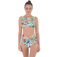 Fruits Sweet Pattern Bandaged Up Bikini Set  by Ravend