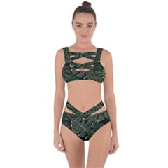 Monstera Plant Tropical Jungle Bandaged Up Bikini Set  by Ravend