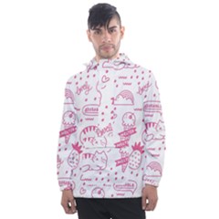 Cute Girly Seamless Pattern Men s Front Pocket Pullover Windbreaker by Grandong