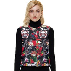 Graffiti Tatoo Skate Art Boom Women s Button Up Puffer Vest by Bedest