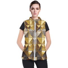 Golden Mosaic Tiles  Women s Puffer Vest by essentialimage365