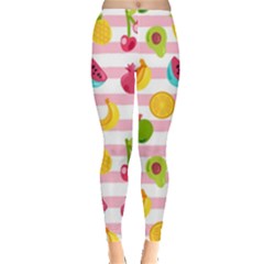 Tropical Fruits Berries Seamless Pattern Everyday Leggings  by Ravend