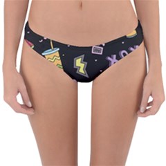 Cute Girl Things Seamless Background Reversible Hipster Bikini Bottoms