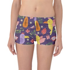 Exotic Seamless Pattern With Parrots Fruits Boyleg Bikini Bottoms by Ravend