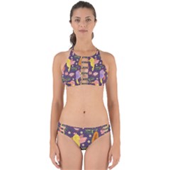 Exotic Seamless Pattern With Parrots Fruits Perfectly Cut Out Bikini Set by Ravend