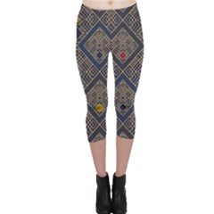 Pattern Seamless Antique Luxury Capri Leggings  by Ravend