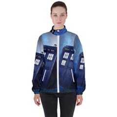Tardis Doctor Who Space Blue Women s High Neck Windbreaker