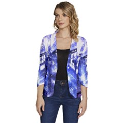 Tardis Doctor Who Blue Travel Machine Women s One-button 3/4 Sleeve Short Jacket by Cendanart