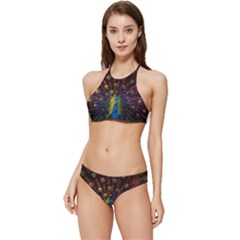 Beautiful Peacock Feather Banded Triangle Bikini Set by Ket1n9