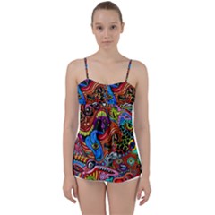 Art Color Dark Detail Monsters Psychedelic Babydoll Tankini Top by Ket1n9