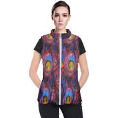 Pretty Peacock Feather Women s Puffer Vest by Ket1n9