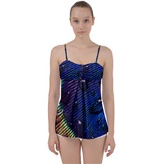 Peacock Feather Retina Mac Babydoll Tankini Top by Ket1n9