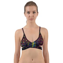 Beautiful Peacock Feather Wrap Around Bikini Top by Ket1n9