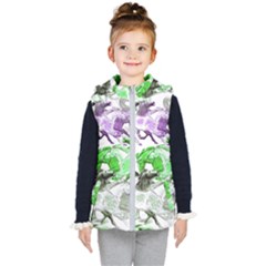 Horse Horses Animal World Green Kids  Hooded Puffer Vest by Ket1n9