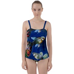 Marine Fishes Twist Front Tankini Set by Ket1n9