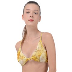 Cheese Slices Seamless Pattern Cartoon Style Knot Up Bikini Top by Ket1n9