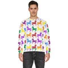 Colorful Horse Background Wallpaper Men s Fleece Sweatshirt by Hannah976