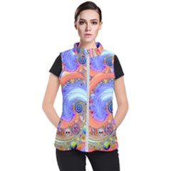 Swirl Vortex Emoji Cyclone Motion Women s Puffer Vest by Paksenen