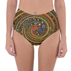 Swirl Vortex Emoji Cyclone Motion Art Reversible High-waist Bikini Bottoms by Paksenen