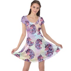 Girly Unicorn Light Purple Stars Cap Sleeve Dress by CoolDesigns