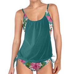 Dark Mint Hawaii Purple Floral Tankini Set by CoolDesigns