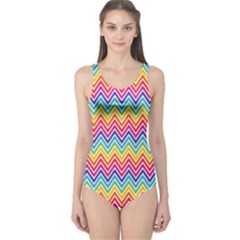 Rainbow Chevron One Piece Swimsuit