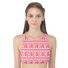 Red Ethnic Vintage Elephant Tank Bikini Top by CoolDesigns