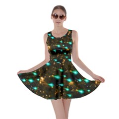 Shooting Star Dark Olive Galaxy Skater Dress by CoolDesigns