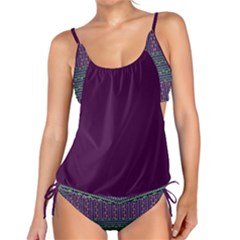 Damask Classic Print Purple Tankini Set by CoolDesigns