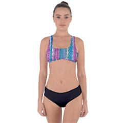 Colorful Aztec Criss Cross Bikini Set